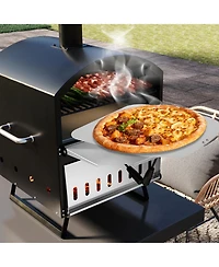Ecooso Outdoor 16 Inch 2-Layer Wood Fired Pizza Oven with Square Stone