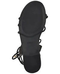 Guess Women's Tabell Strappy Gold Dome Tie-Up Flat Sandals