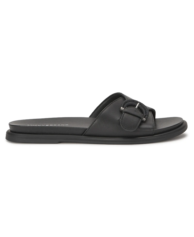 Lucky Brand Women's Suszie Buckle Slide Flat Sandals