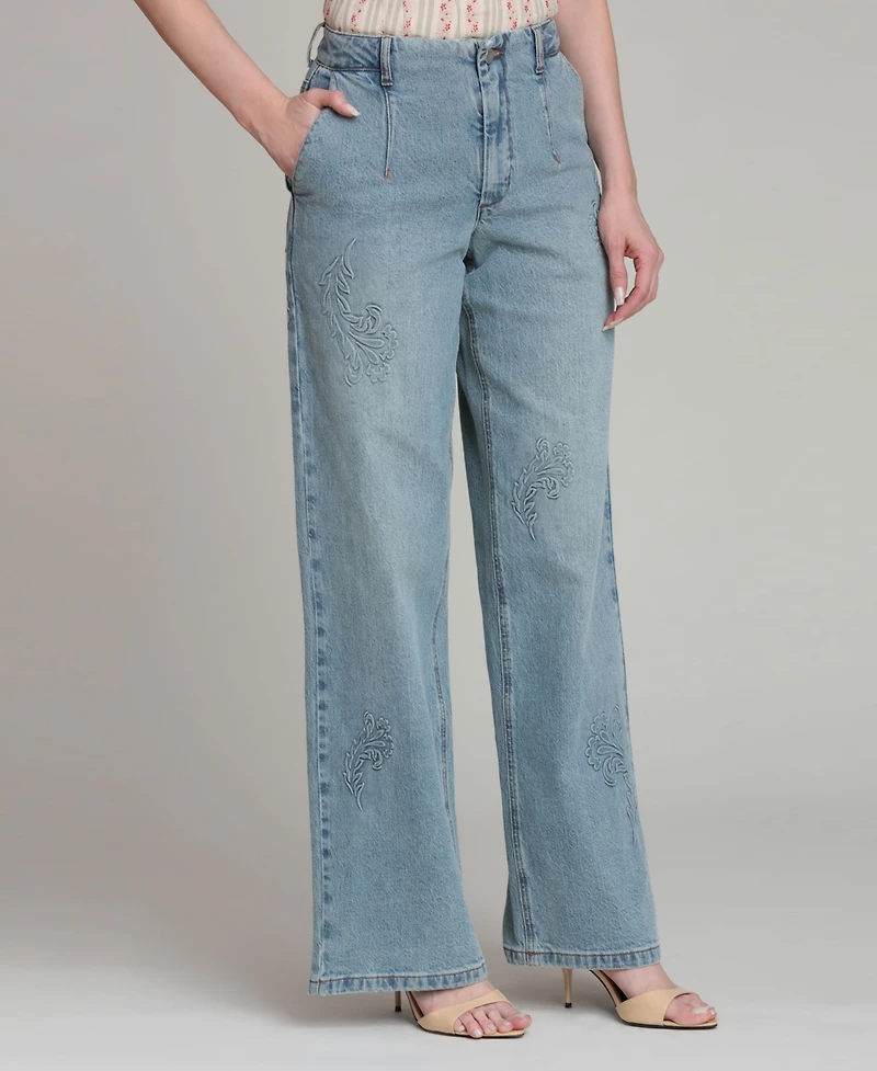 Avec Les Filles Women's Mid-Rise High Curve Jeans
