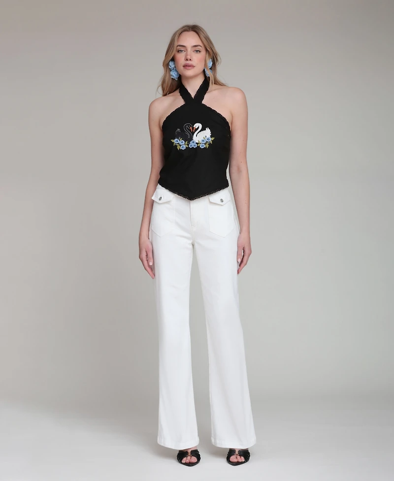 Avec Les Filles Women's High-Rise Wide-Leg Jeans