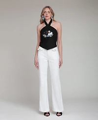 Avec Les Filles Women's High-Rise Wide-Leg Jeans