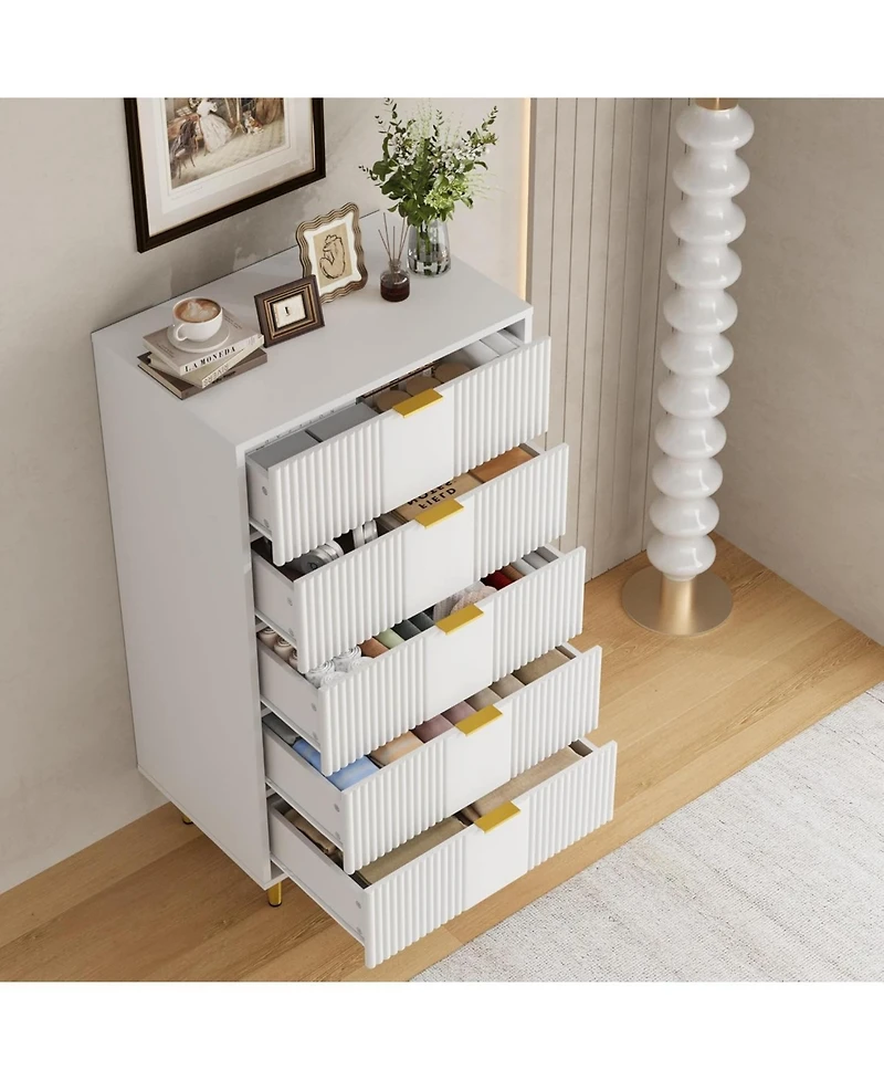 gaomon Fluted Dresser for Bedroom with Drawers