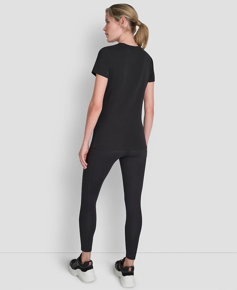 Dkny Sport Women's Triple Rhinestone Foil Logo T-Shirt