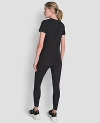 Dkny Sport Women's Triple Rhinestone Foil Logo T-Shirt