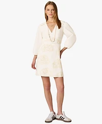 Adrianna Women's Embroidered V-Neck Mini Dress
