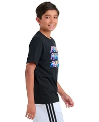 adidas Boys' 8-20 Short-Sleeve Chrome Lineage Stack T-Shirt