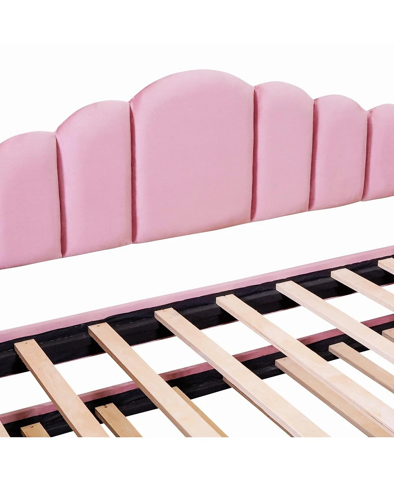 Streamdale Furniture Twin Velvet Daybed with Trundle & Usb Charging