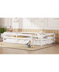 Streamdale Furniture Streamdale Twin Size Montessori Floor Bed with Fence