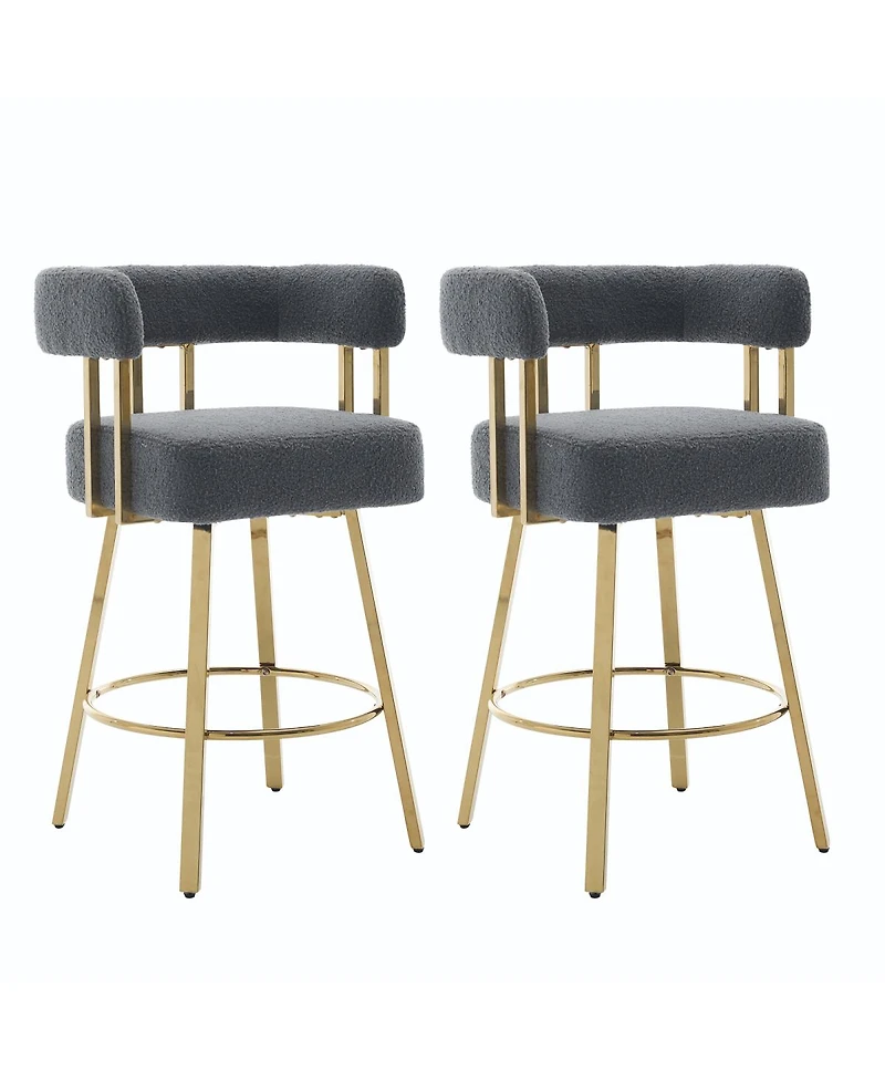 Streamdale Furniture Ts Modern decorative chair, living room side chair with gold legs, no wheels, 2PC