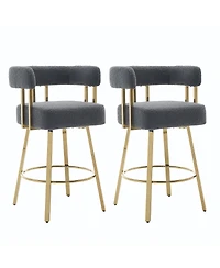 Streamdale Furniture Ts Modern decorative chair, living room side chair with gold legs, no wheels, 2PC