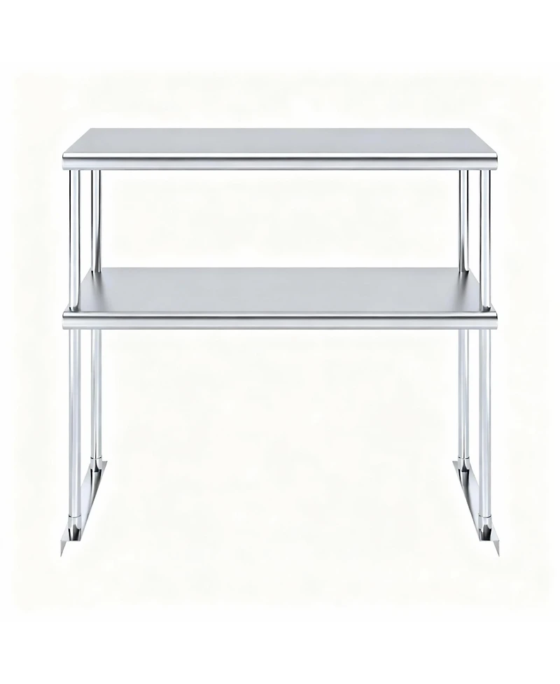 14" x 36" Double-Tier Stainless Steel Overshelf, 255 Lbs Capacity