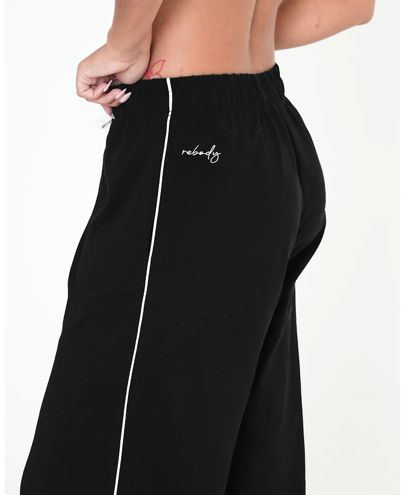 Rebody Active Women's Rugby Piping Relaxed Wide Leg Pant