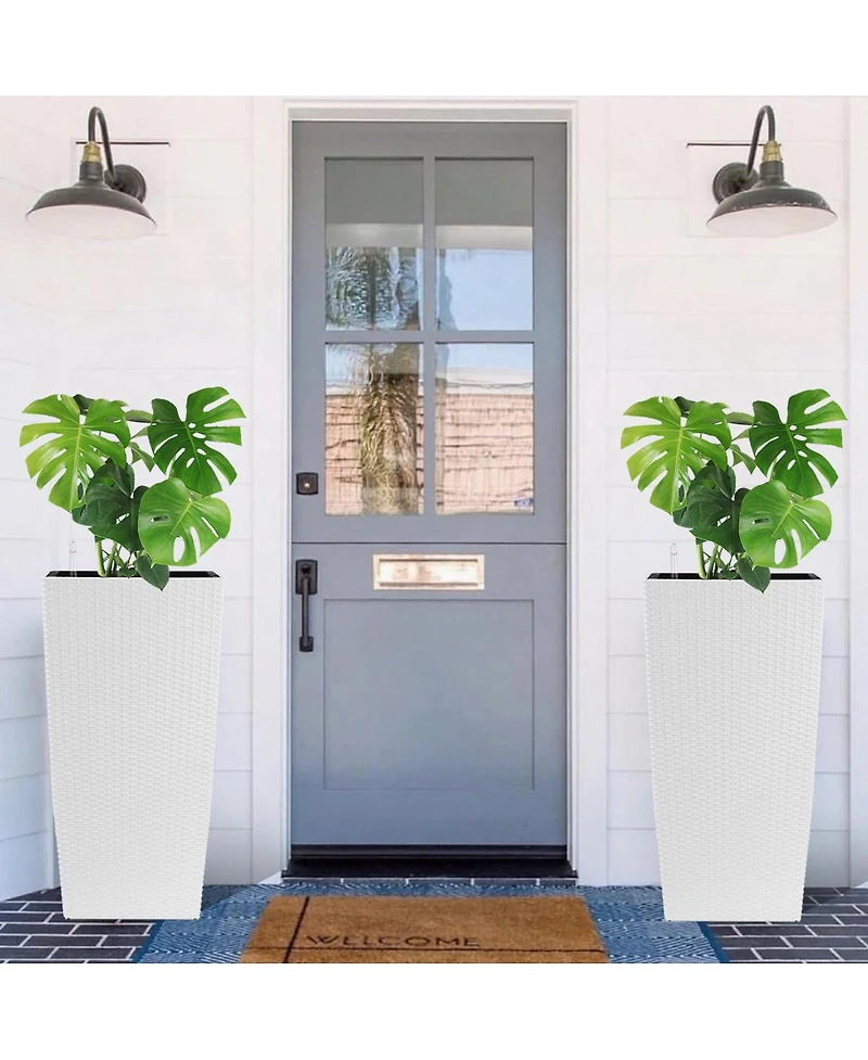 Streamdale Furniture 30" Tall Large Self-Watering Planter with Inner Tray & Water Level Monitor