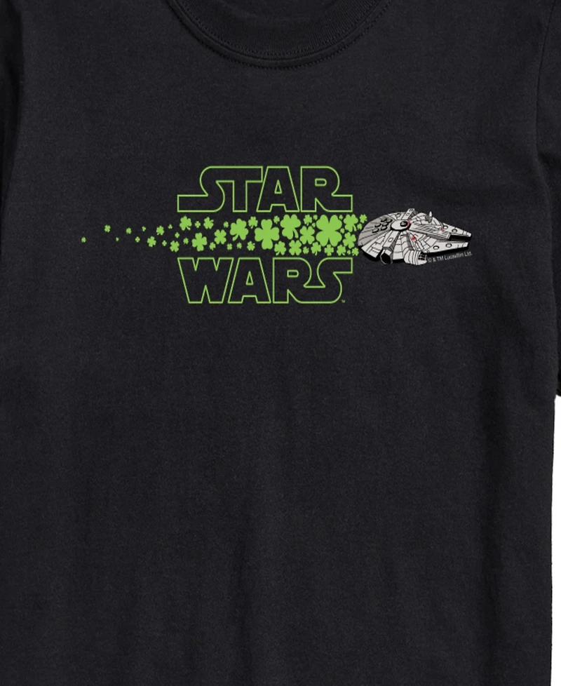 Airwaves Men's Star Wars Millennium Falcon Logo Shamrocks Short-Sleeve Graphic T-Shirt