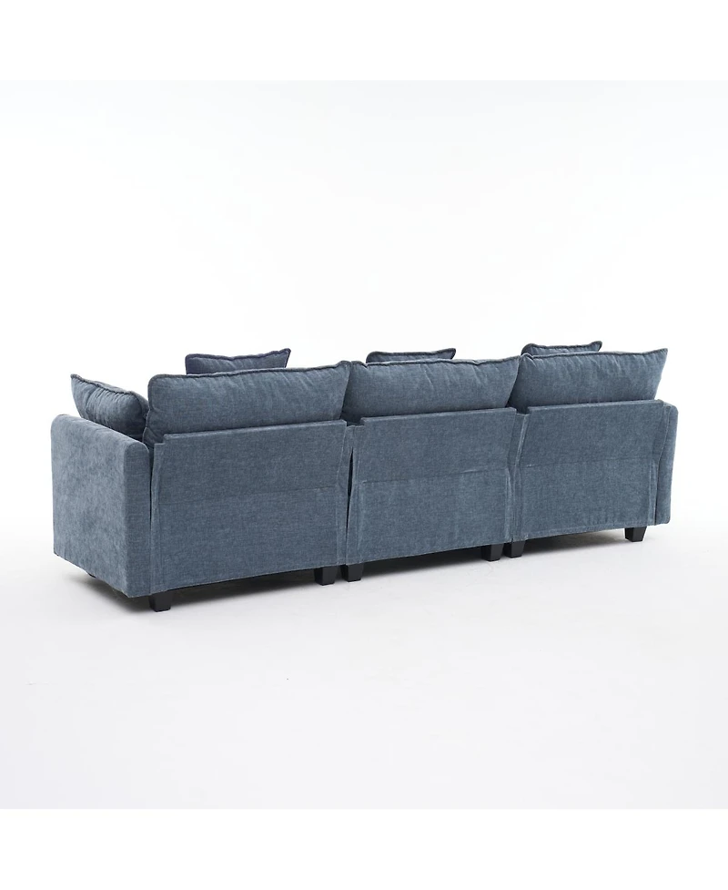 Streamdale Furniture 3-Seat Storage Ottoman Sectional Couch for Living Room