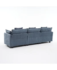 Streamdale Furniture 3-Seat Storage Ottoman Sectional Couch for Living Room
