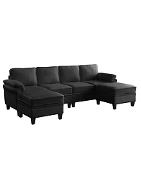 Streamdale Furniture 102" Contemporary L-Shaped Modular Sectional Sofa with Storage Ottoman