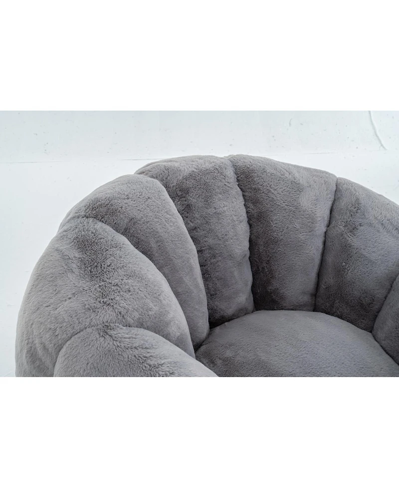 Streamdale Furniture Adult Floral Bean Bag Chair, Ultra-Soft Faux Fur Sofa, Single-Seater