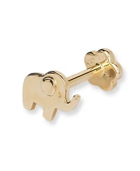 Curata Jewelry Solid 14k 18G Cubic Zirconia Small Elephant Cartilage Labret Flat-back Piercing