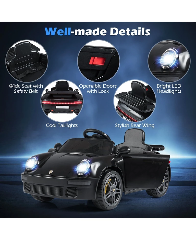 Mecale 12V Electric Ride On Car Licensed Ruf Ctr with Remote Control and Music