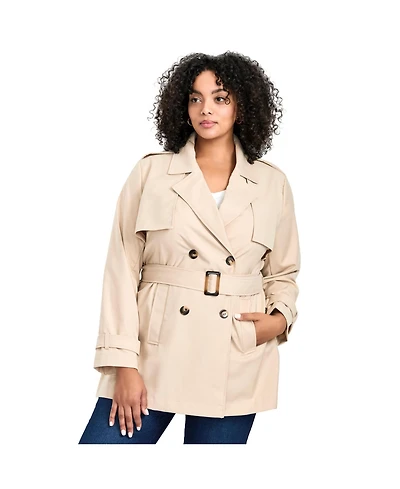 Avenue Women's Plus Tia Trench Jacket