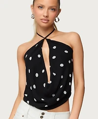 Edikted Women's Chiffon Backless Cowl Neck Top