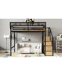 Streamdale Furniture Loft Bed with Stairs & Storage