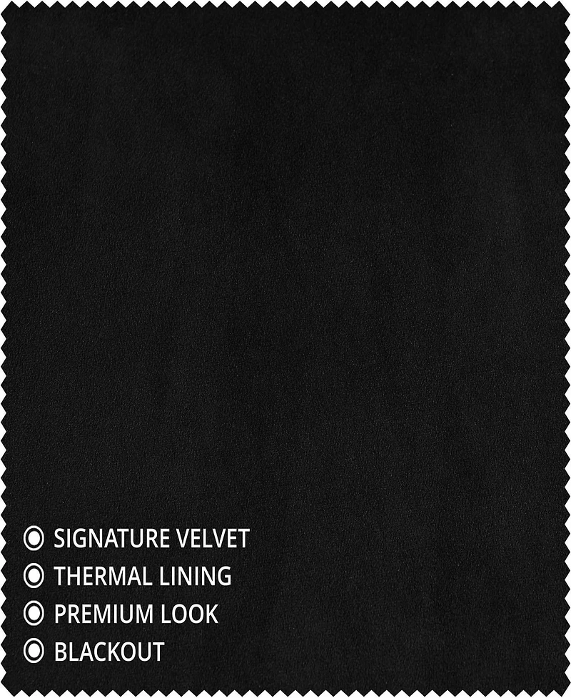 Half Price Drapes Black Signature Extra Wide Velvet Blackout Curtain