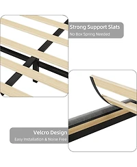 gaomon Bed Frame, Led Frame with Fast-Charging Usb Port, Upholstered Platform Adjustable Headboard, Strong Support Slats