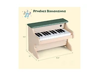Slickblue Wooden 25-Key Digital Piano Toy for Kids with Music Stand