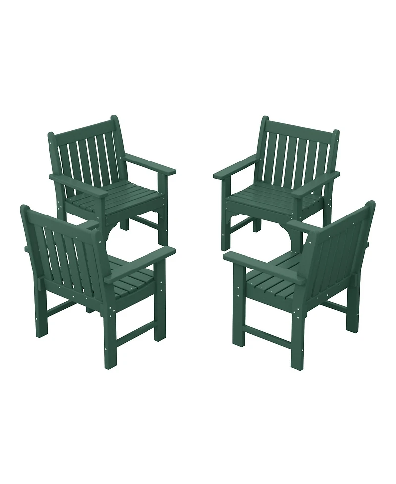 WestinTrends Outdoor Patio Hdpe Adirondack Dining Arm Chairs (Set of