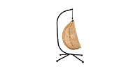 Flynama Outdoor Garden Rattan Egg Swing Chair Hanging Chair Wood