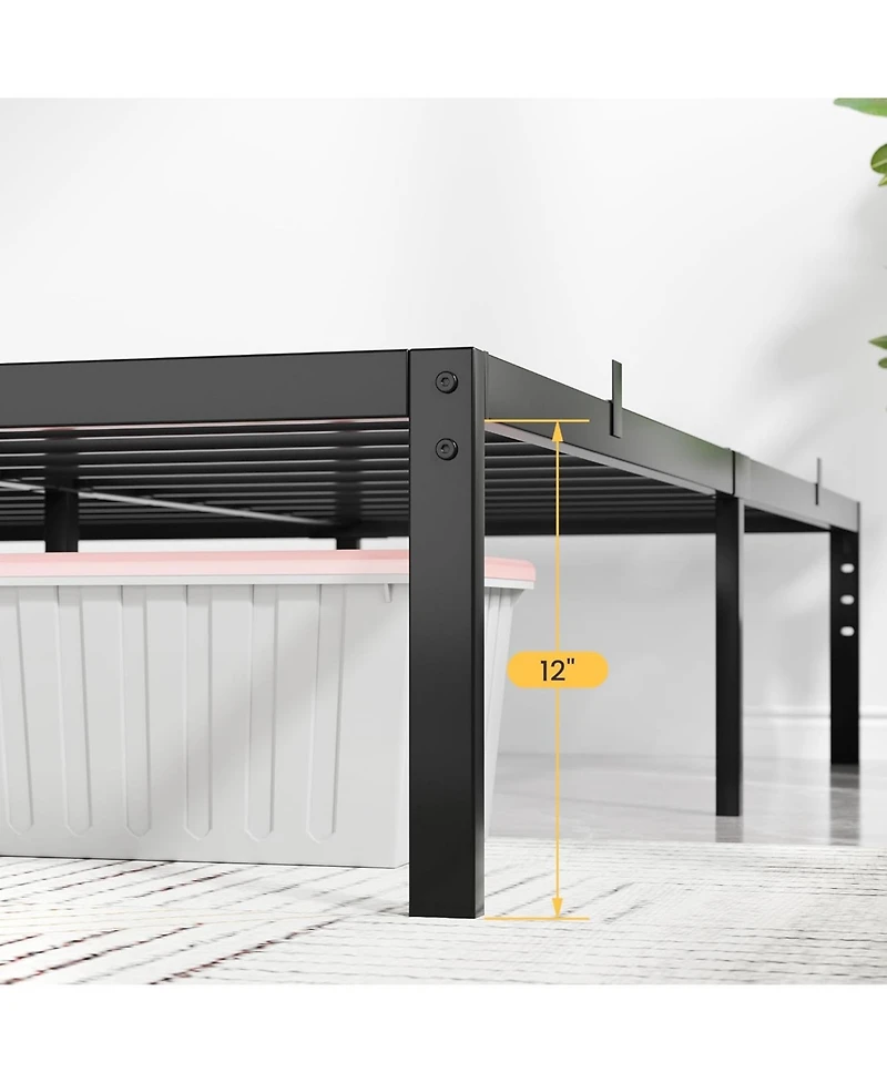 gaomon Inch Bed Frame Metal Platform, Bed Frame with Ample Storage, No Box Spring Needed and Steel Slat Support