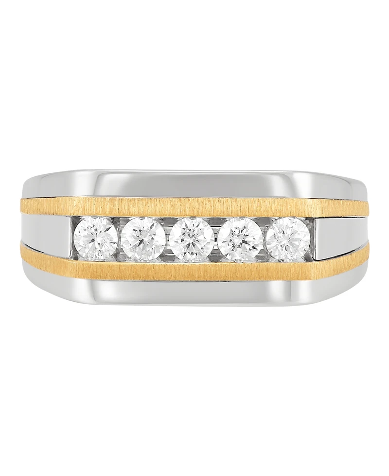 Grown With Love Lab Grown Diamond Channel Band (1/2 ct. t.w.) in 14k Yellow Gold Plated Sterling Silver with Rhodium