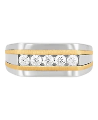 Grown With Love Lab Grown Diamond Channel Band (1/2 ct. t.w.) in 14k Yellow Gold Plated Sterling Silver with Rhodium