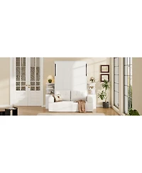 Streamdale Furniture Queen Size Wall Murphy Bed with Sofa and Storage Cabinets