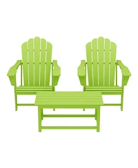 WestinTrends 3-Piece Adirondack Chairs with Cup Holders and Coffee Table Set