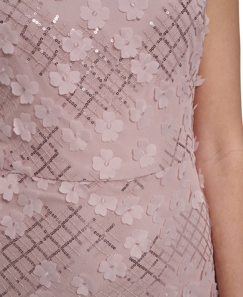 Jessica Howard Women's Sleeveless Extended Shoulder Gown