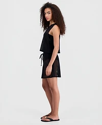 Miken Women's Crochet Tie-Waist Swim Cover Up Skirt, Macy's Exclusive