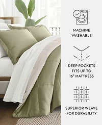 ienjoy Home Bedding Bundle Reversible Pattern 7-Piece Comforter Set