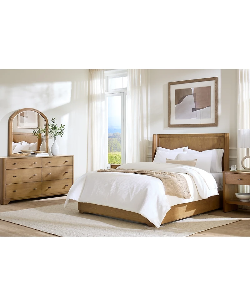 Nordic 3 Pc. Queen Panel Set (Bed, Dresser & Open Nightstand)