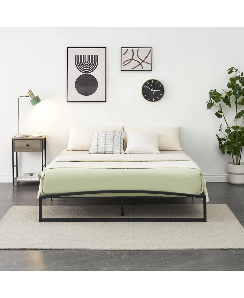 gaomon Low Bed Frame Size, 10 Inch Heavy Duty Metal Platform Bed Frame Low Profile, Mattress Foundation, No Box Spring Needed