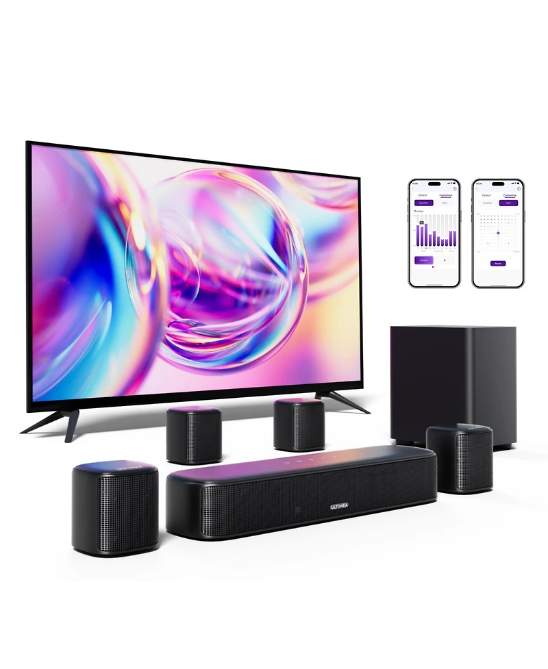 Ultimea 7.1ch Virtual Surround Sound Bar, Soundbar for Smart Tv with Subwoofer, Opt/Aux/Bt, Aura A40