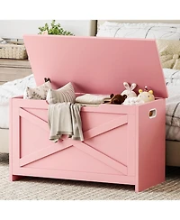 gaomon 30 Inch Wooden Storage Chest with Safety Hinge