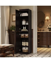 Palace Imports Premium 100% Solid European Oak Hardwood Bathroom Storage Cabinet with Shaker Doors – 16" Wide, 71.5" Tall