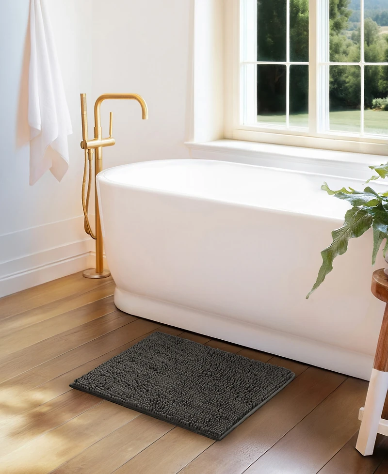 ienjoy Home Soft Absorbent Chenille Bath Mat, 24" x 17"