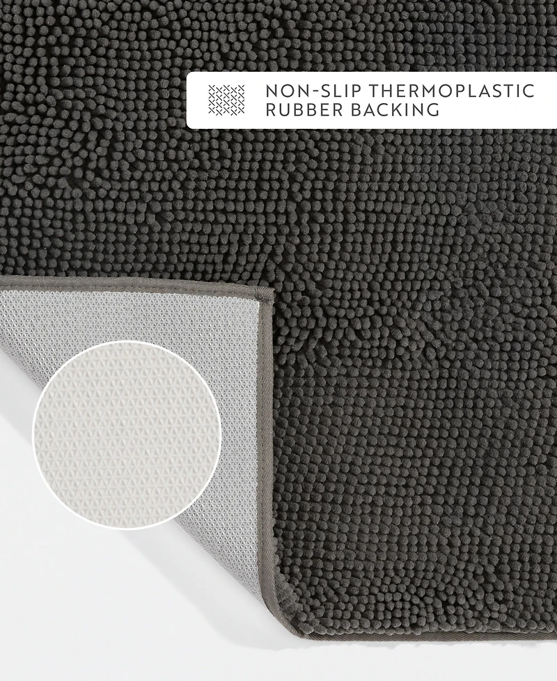 ienjoy Home Soft Absorbent Chenille Bath Mat, 24" x 17"
