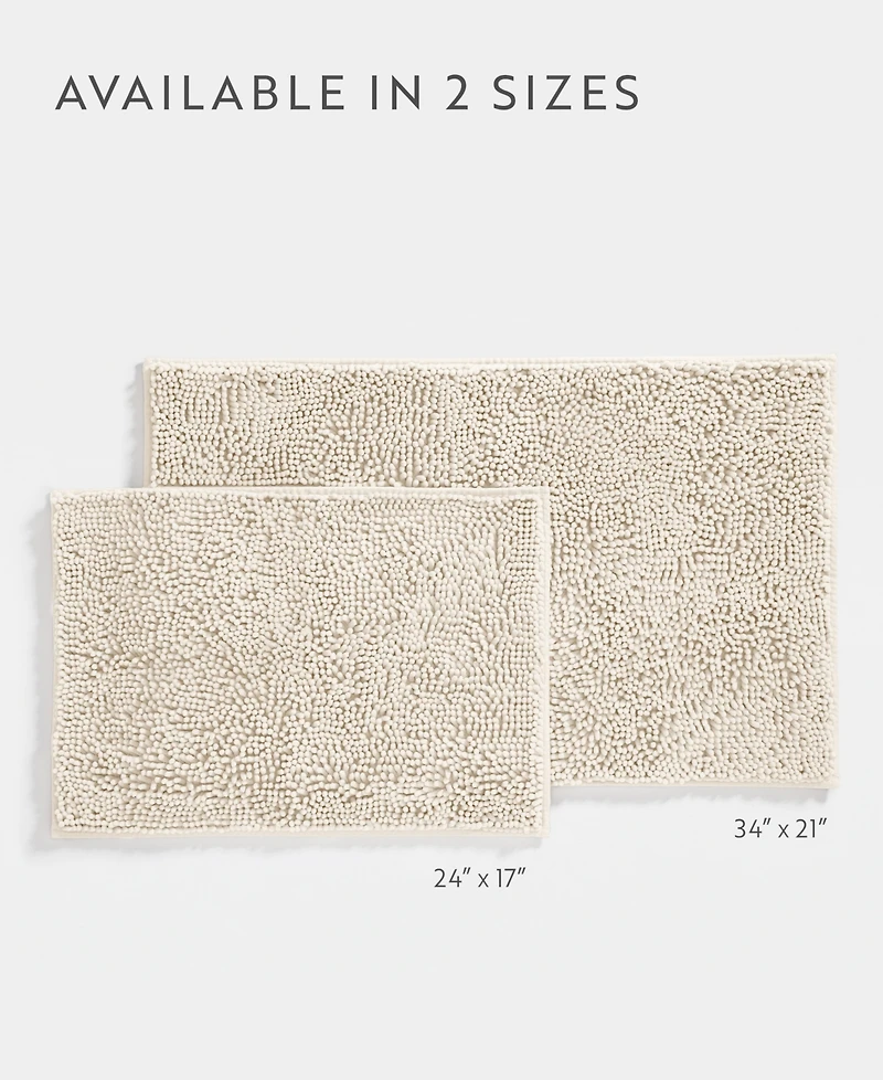 ienjoy Home Soft Absorbent Chenille Bath Mat, 34" x 21"