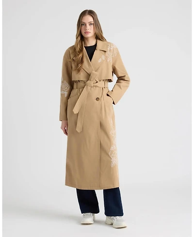 Nvlt Women's Trench Coat with Embroideries